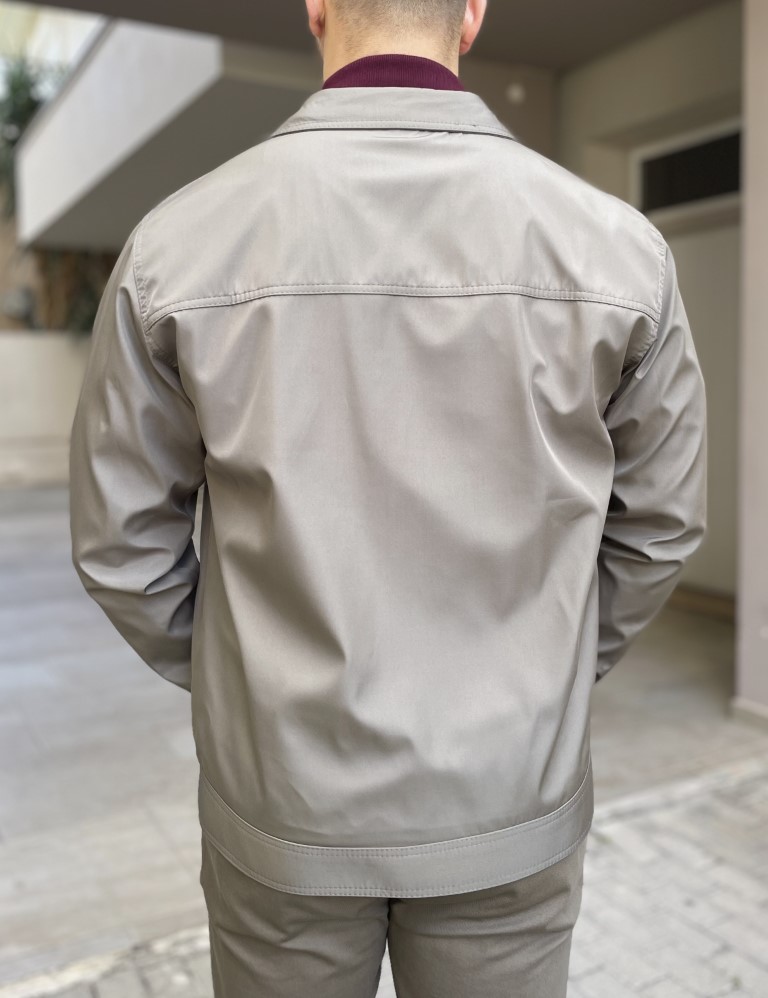 Ανδρικό ανοιχτό λαδί ελαφρύ Jacket με γιακά D1920 φωτογραφία